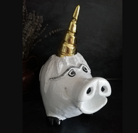Einhornschwein (Unicorn pig) - meine erste Vergoldung